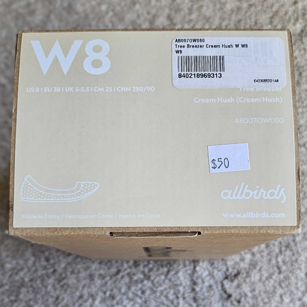 Allbirds Tree Breezers in Cream Hush, size 8 womens - Picture 4 of 4